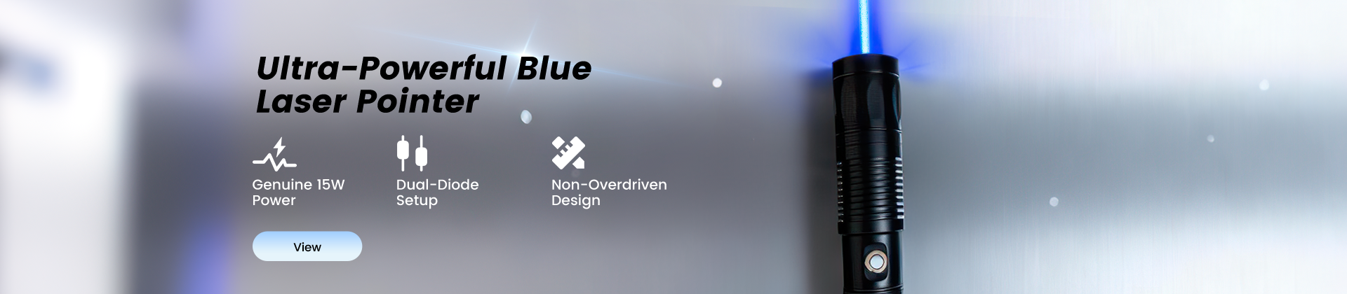 Powerful Handheld 15W Blue Laser Pointer