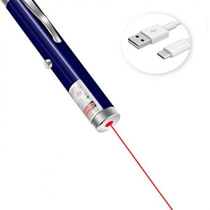 Small USB Red Laser Pen 100mW 650nm with Keychain