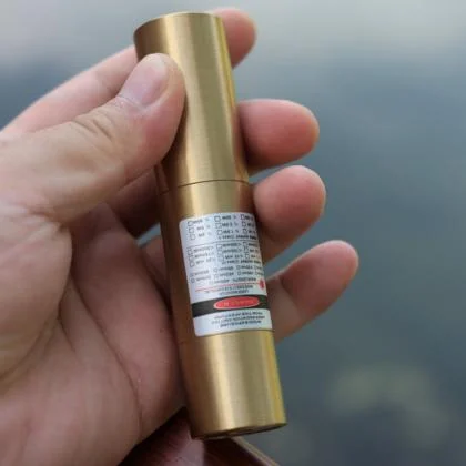 Waterproof Brass 488nm Laser Pointer 60mW / 100mW