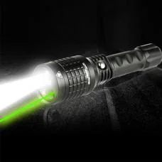 LED Flashlight with 100mW Green Laser