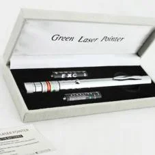 Silver Style 50mW Green Laser Pointer Pen with Caps
