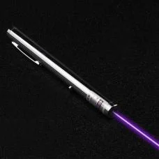 405nm 100mW Stainless Steel Purple Laser Pen with Batteries