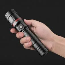Outdoor USB LED Flashlight with Red Laser