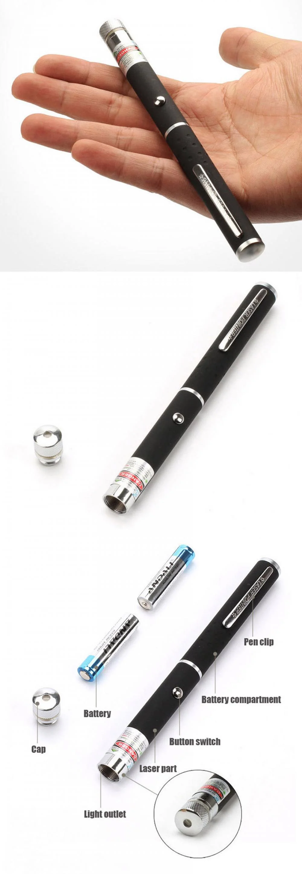 Green Laser Pointer 60mW with Caps