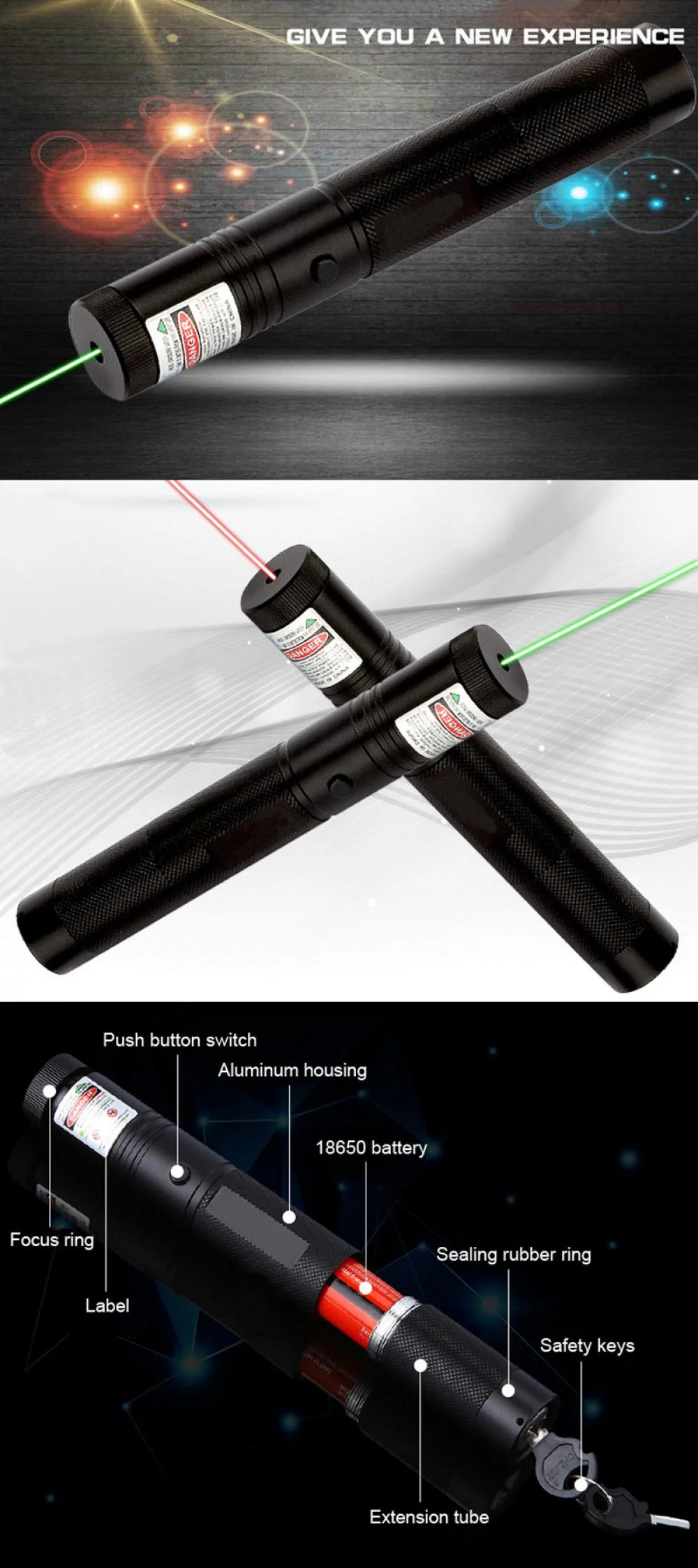 Green Laser Pointer 50-200mW