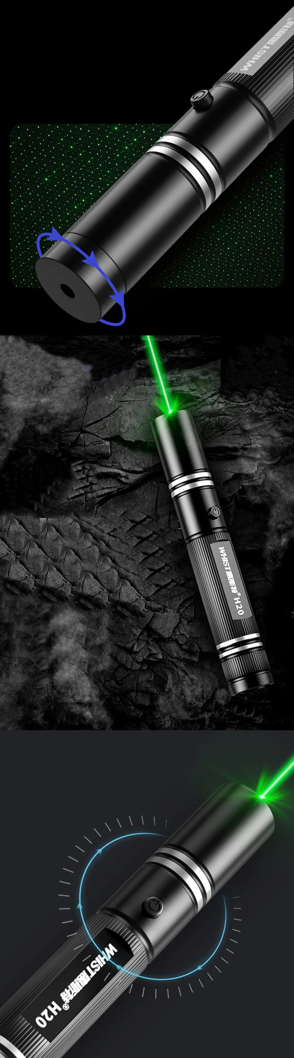 Green Laser Pointer with 18650 Battery