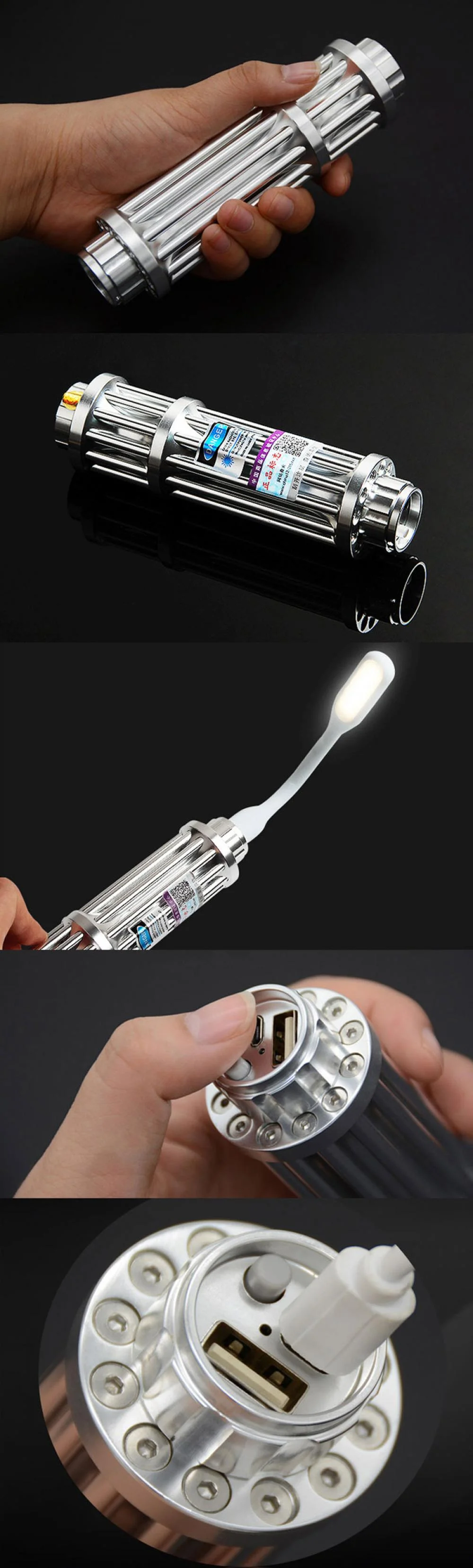 Rechargeable USB Blue Laser Pointer