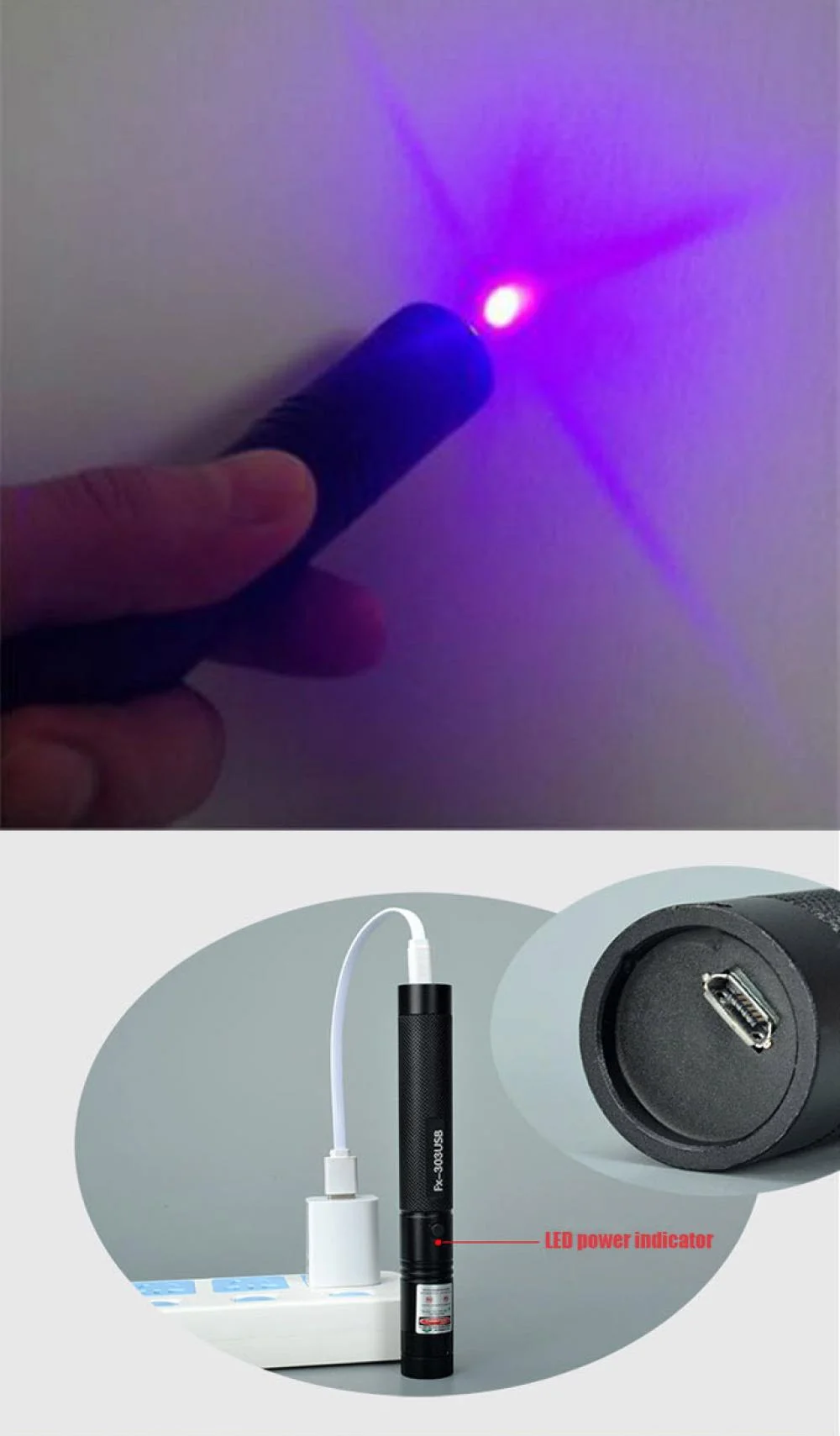 100mW USB Purple Laser Pointer