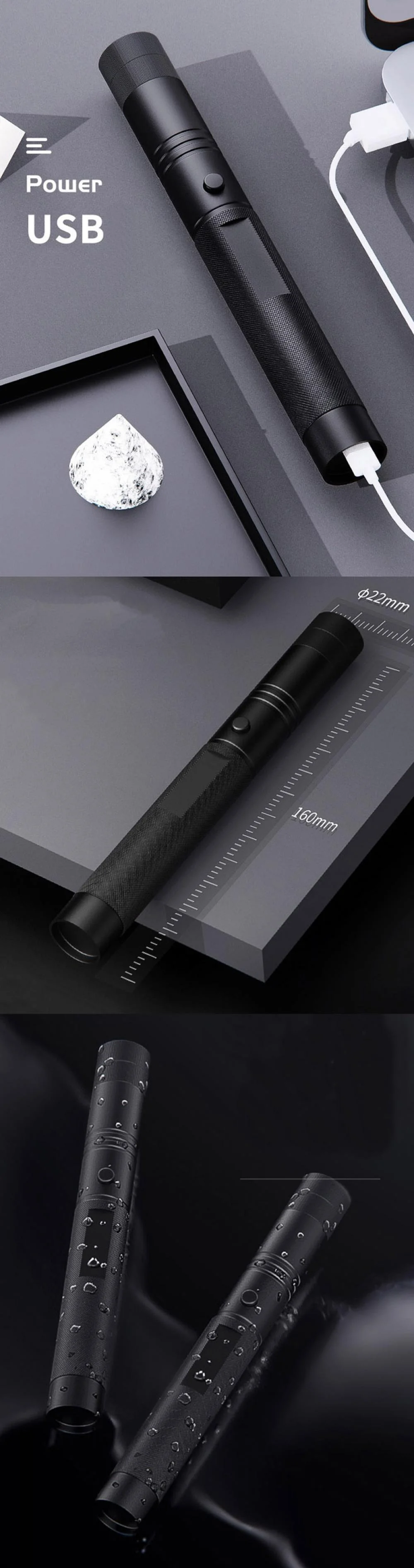 Rechargeable Purple Laser Pointer