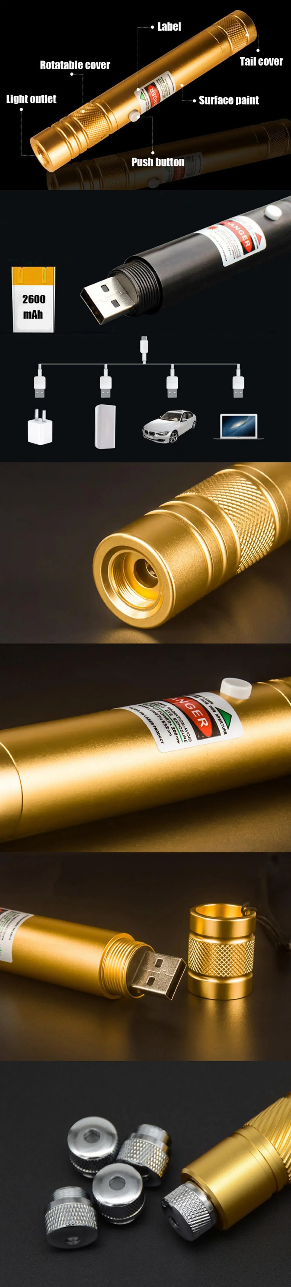 Powerful USB Red Laser Pointer