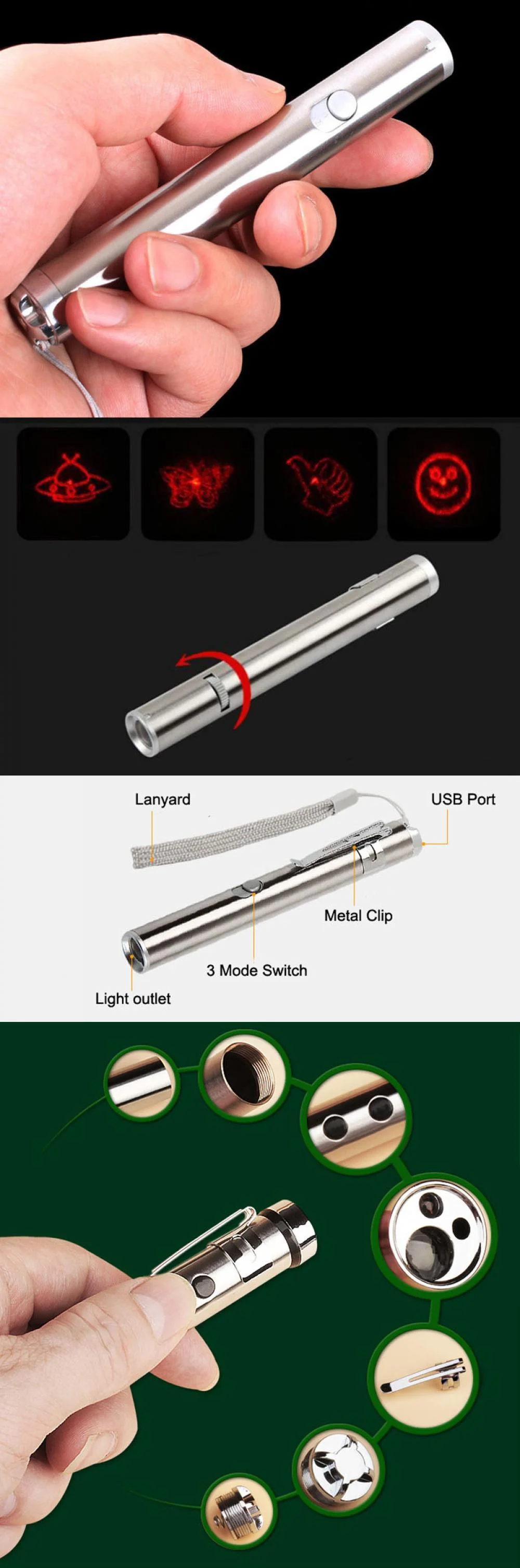 USB LED Laser Lamp