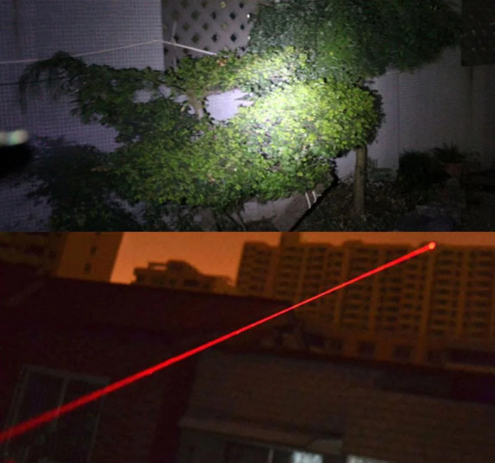 Small Flashlight with Red Laser Pointer