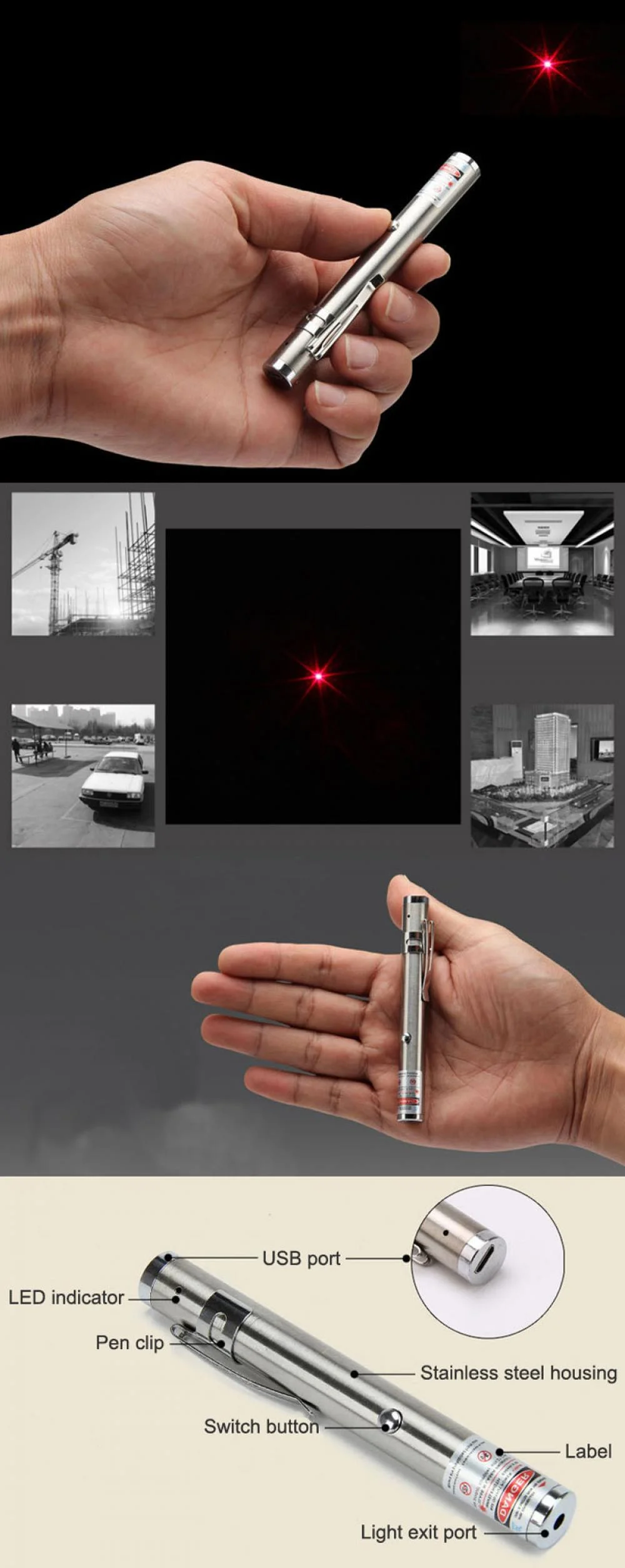 USB 5mW Red Laser Pen