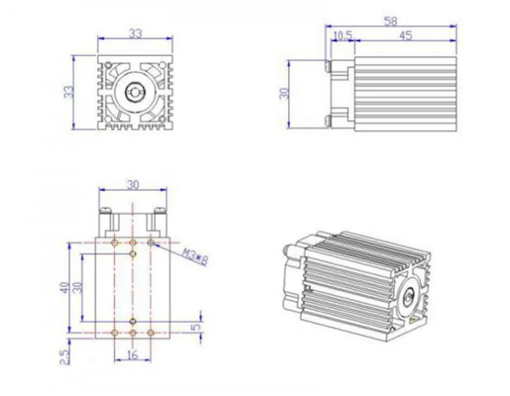 Focusable Blue Laser Module