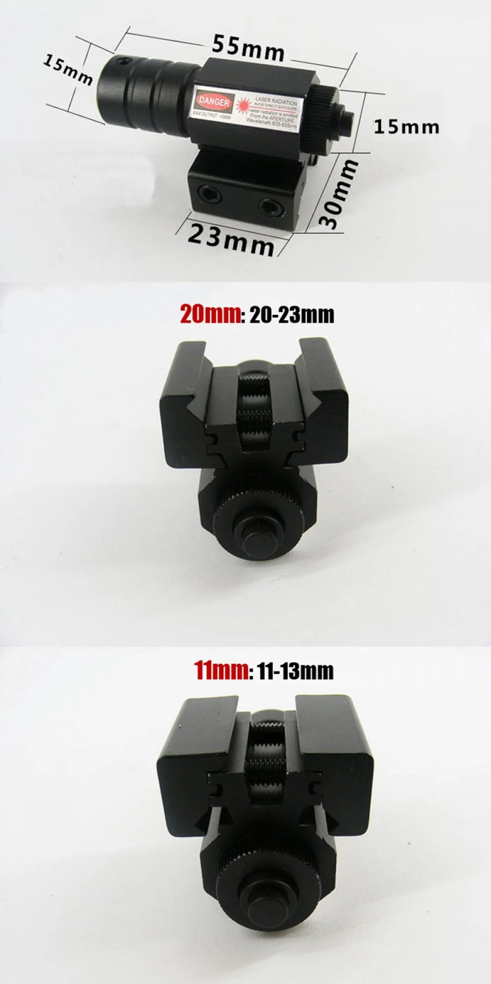 Adjustable Red Laser Sight