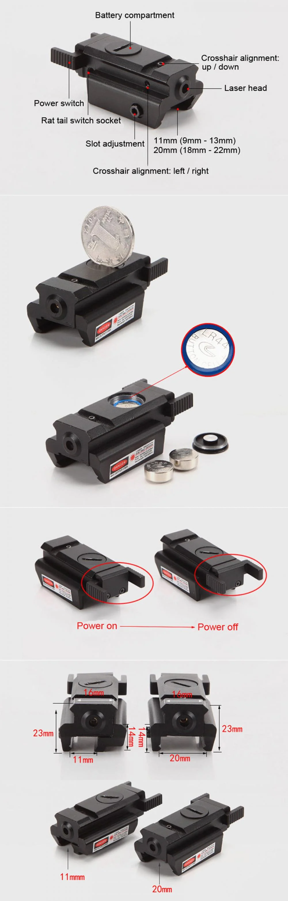 Mini Laser Sight for Pistol