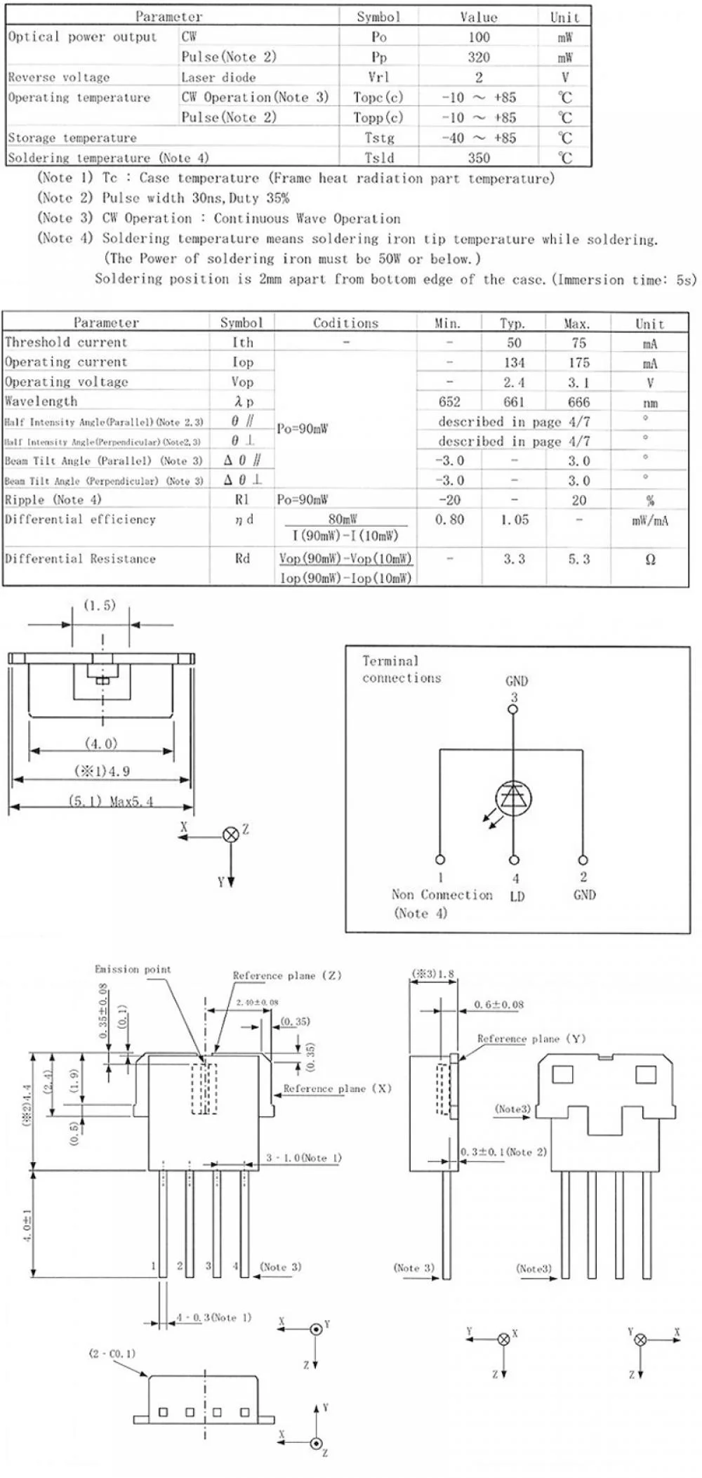 100mW 650nm Laser Diode