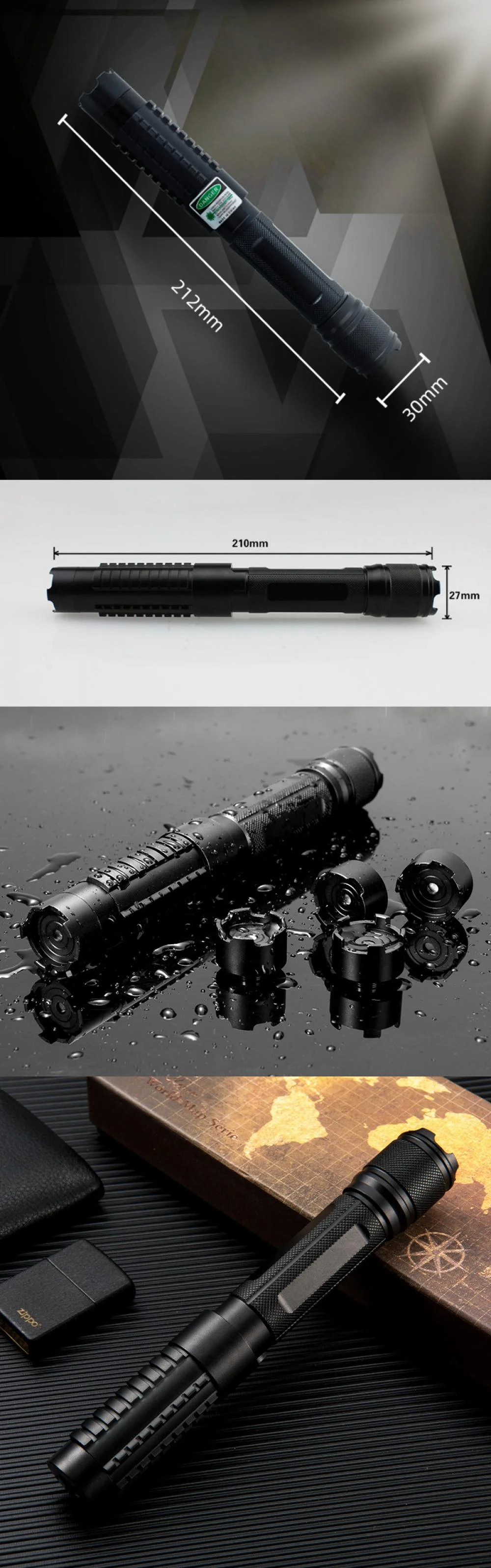 Adjustable Focus Green Laser Pointer