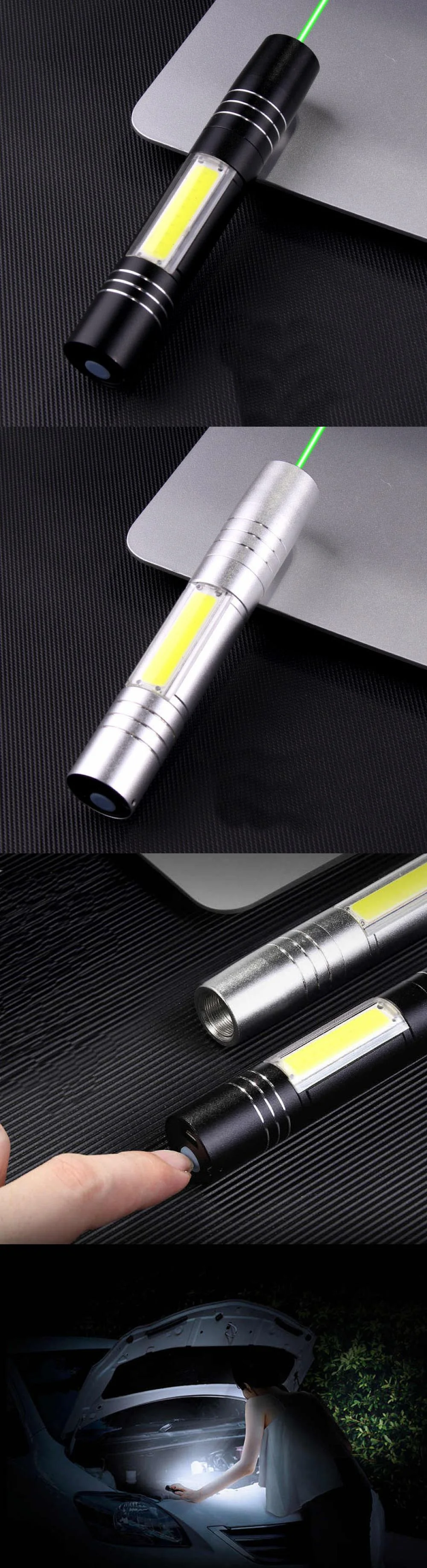 Green Laser Pointer with Flashlight