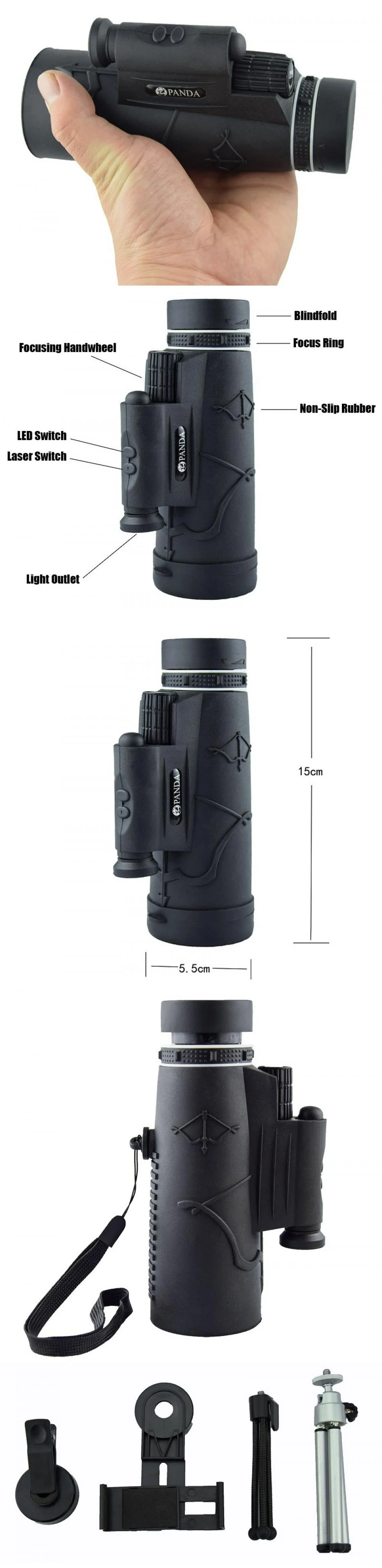 12x50 Telescope with Laser