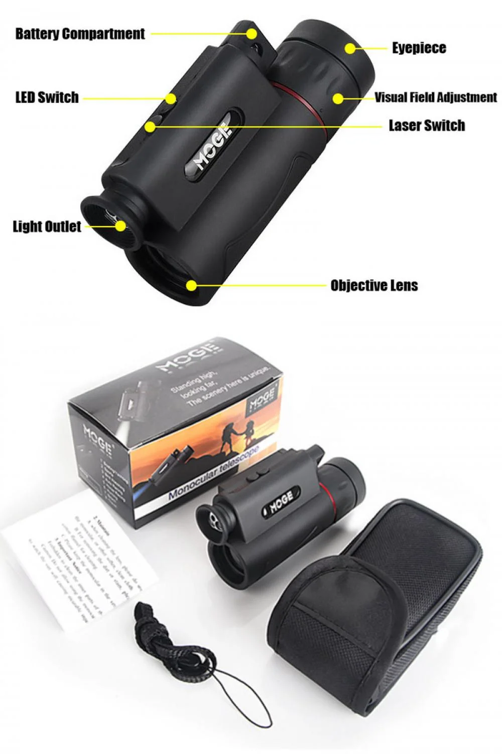 Cheap Telescope with Laser