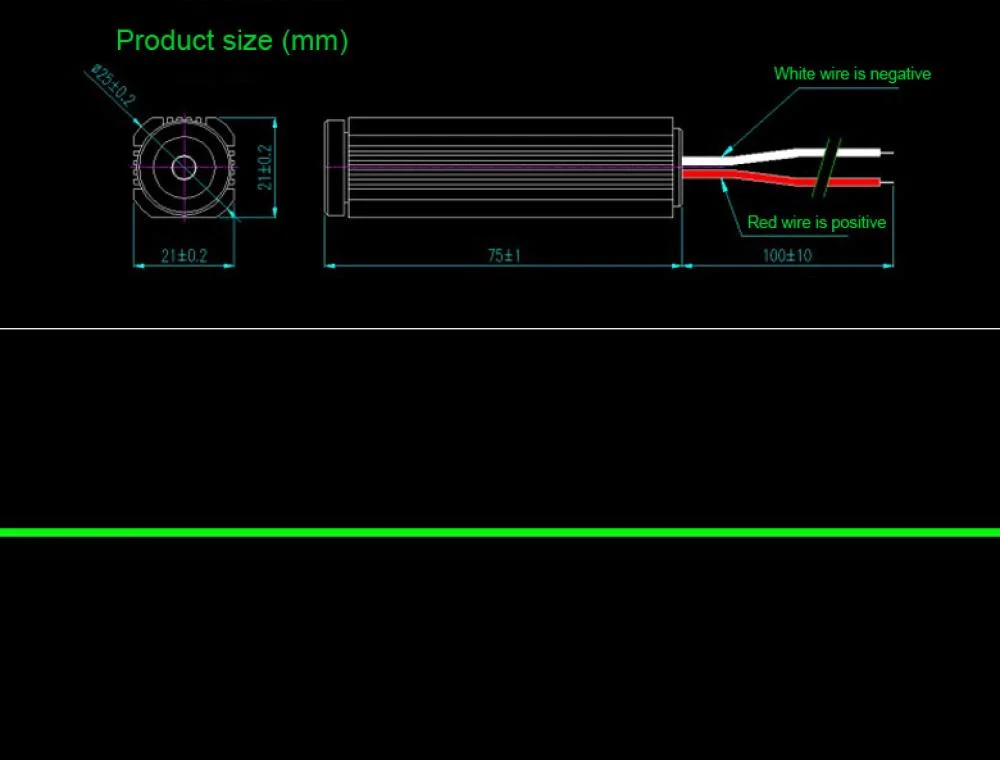 Dot/Line Green Laser Module