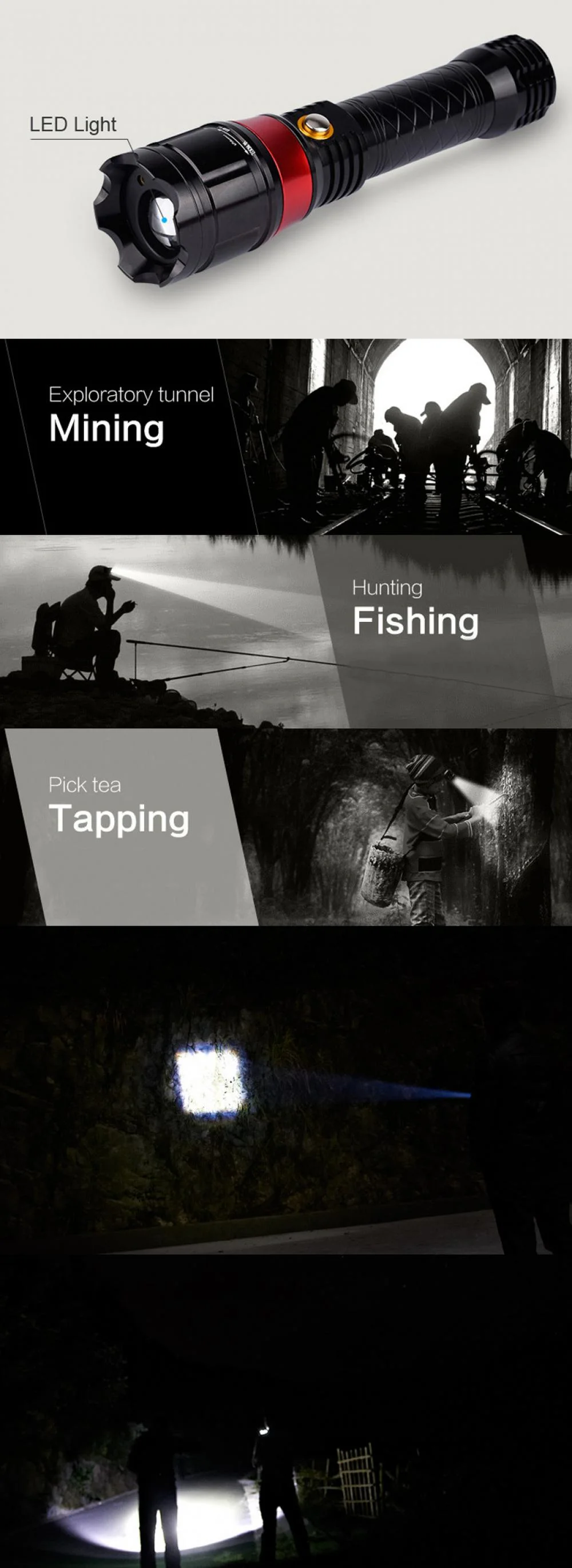 LED Torch with Red Laser Pointer