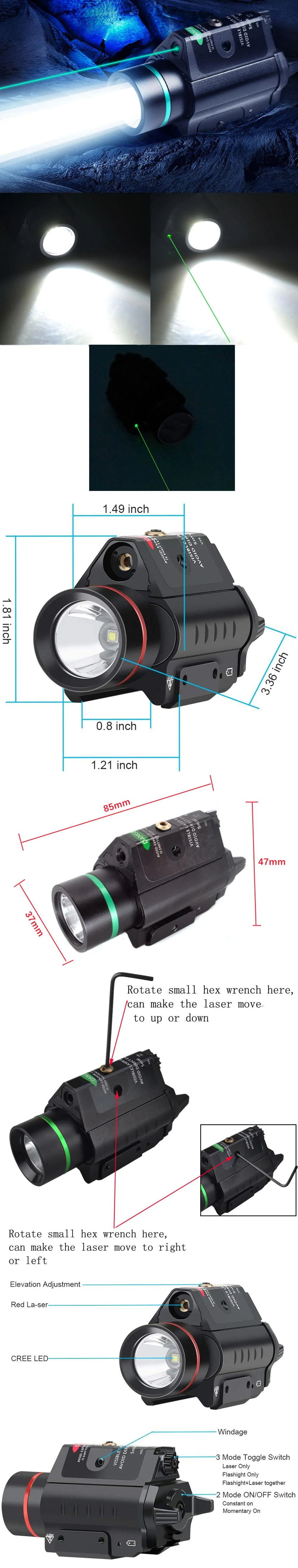 Green Laser Sight with Tactical Light