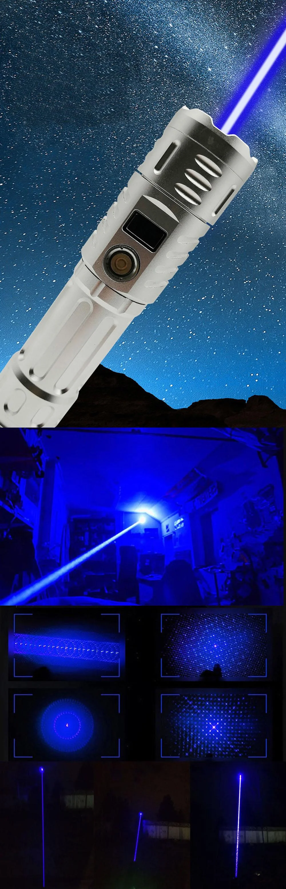Handheld USB Blue Laser Pointer