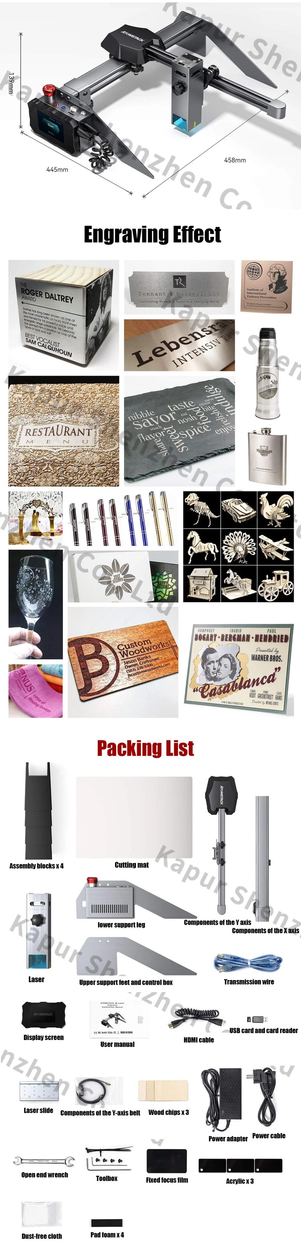 Laser Engraving Machine for Wood/Metal/Glass