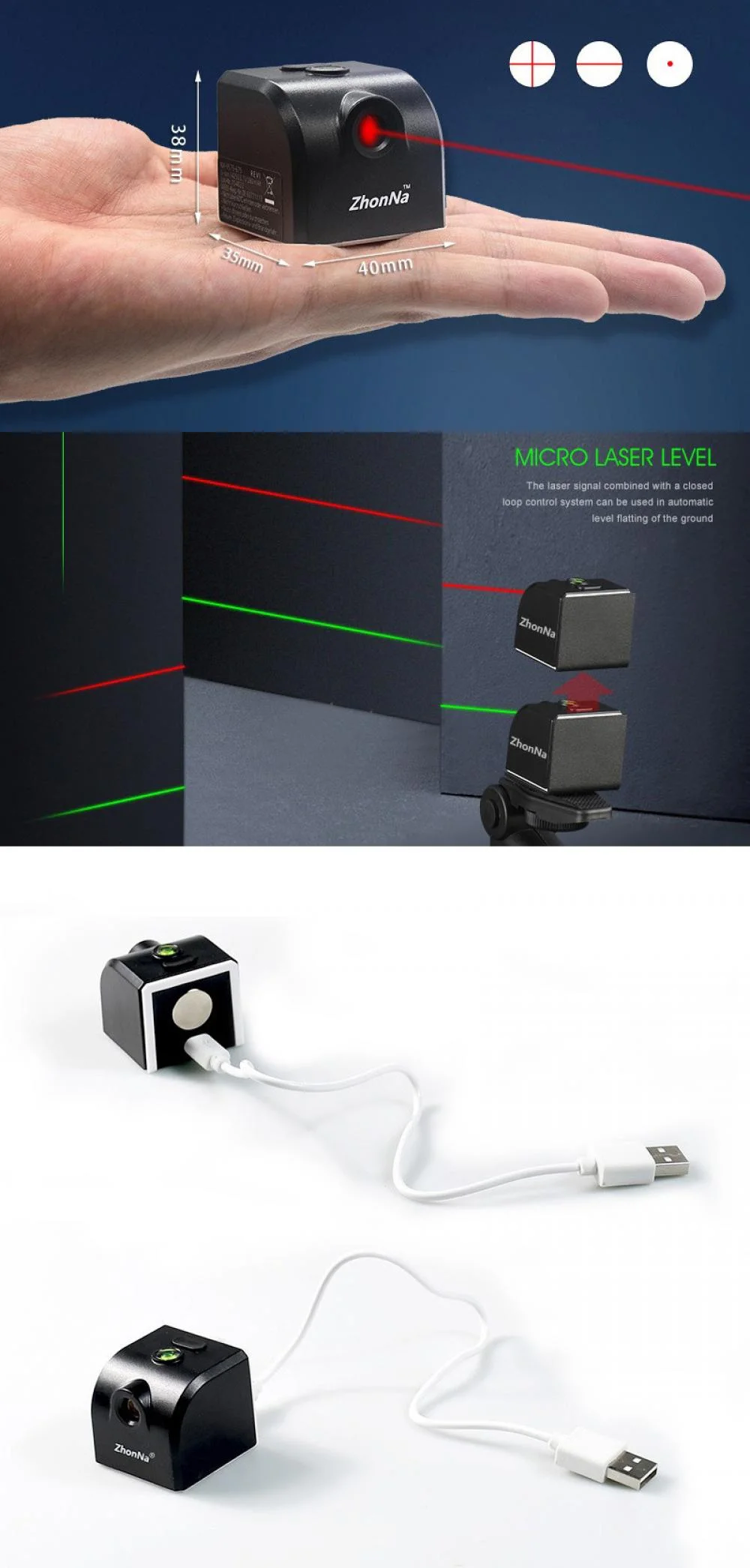 USB Red Light Laser Level