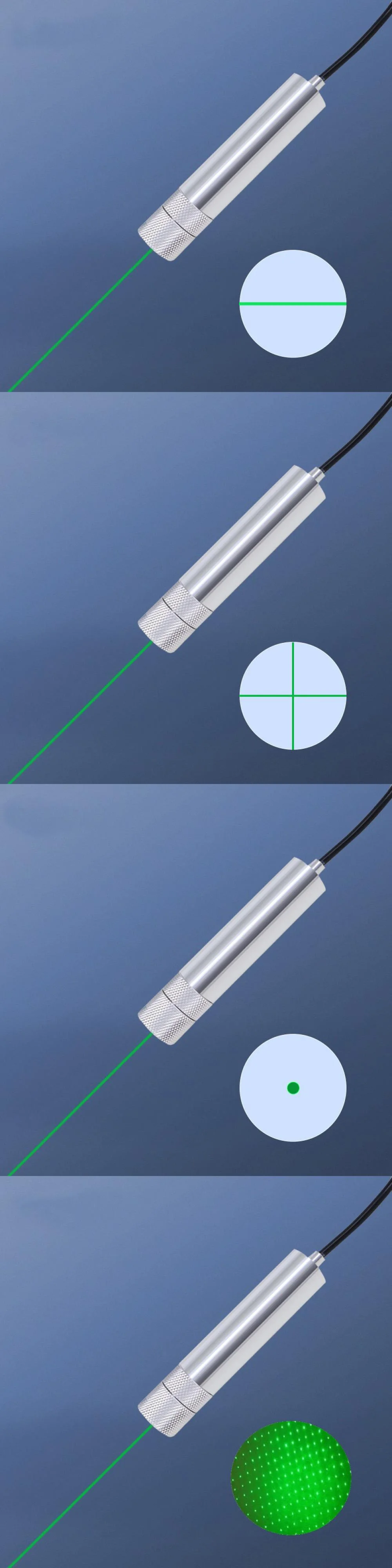 Green Laser Module Dot/Line/Cross/Starry