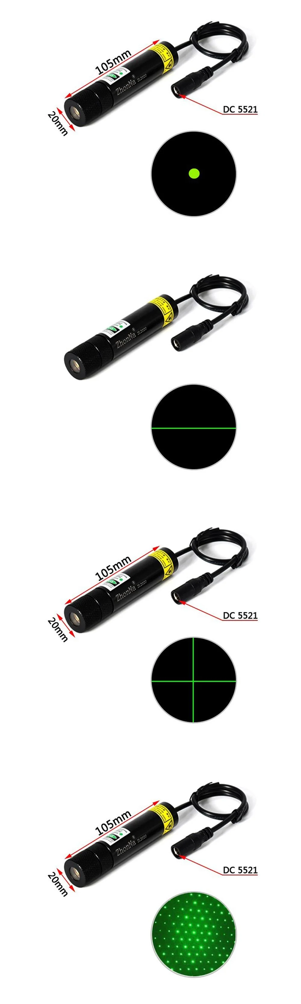Green Laser Module Dot/Line/Cross/Starry