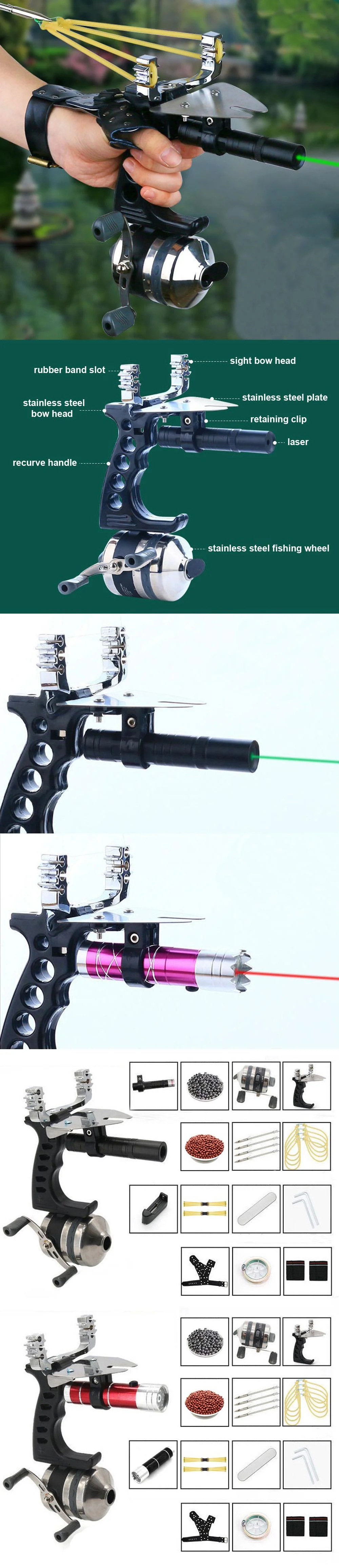 Slingshot with Green/Red Laser