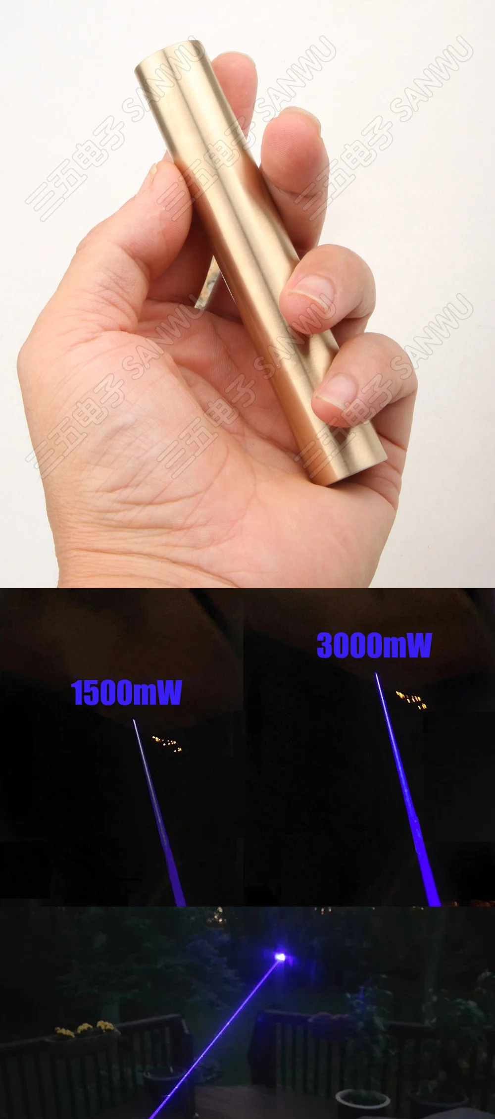 Small and High-Power Blue Laser Pointer