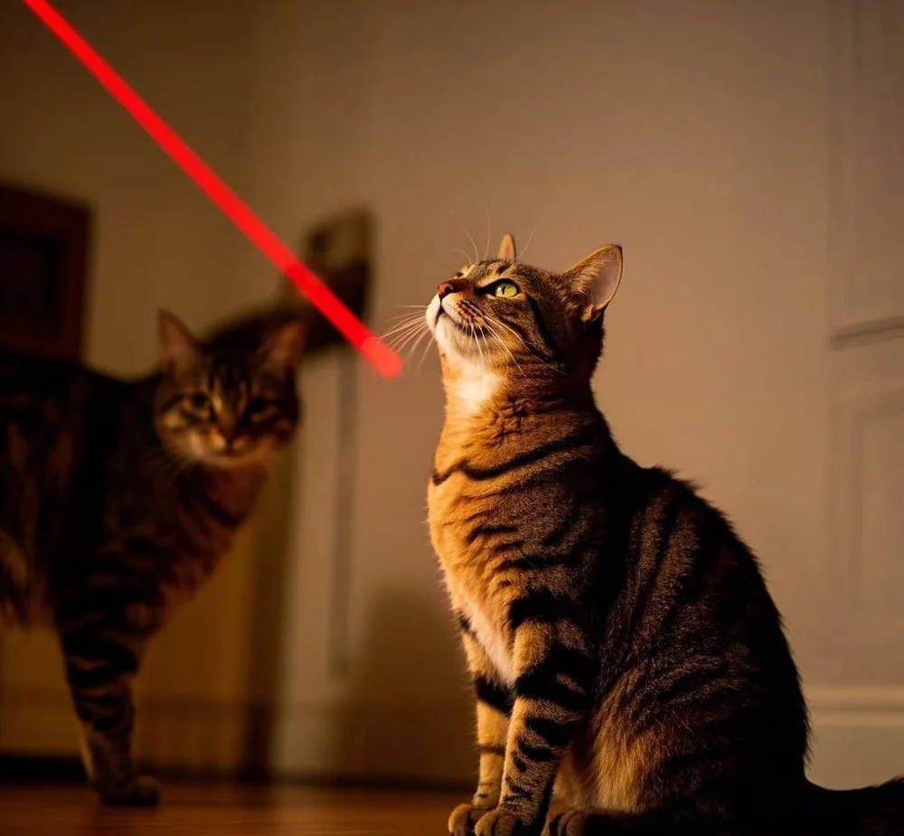 Cats love to play with laser pens
