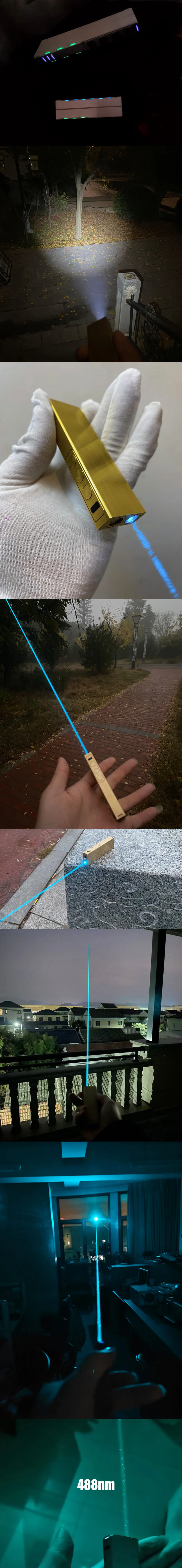 Sanwu Cyan Laser Pointer with Flashlight