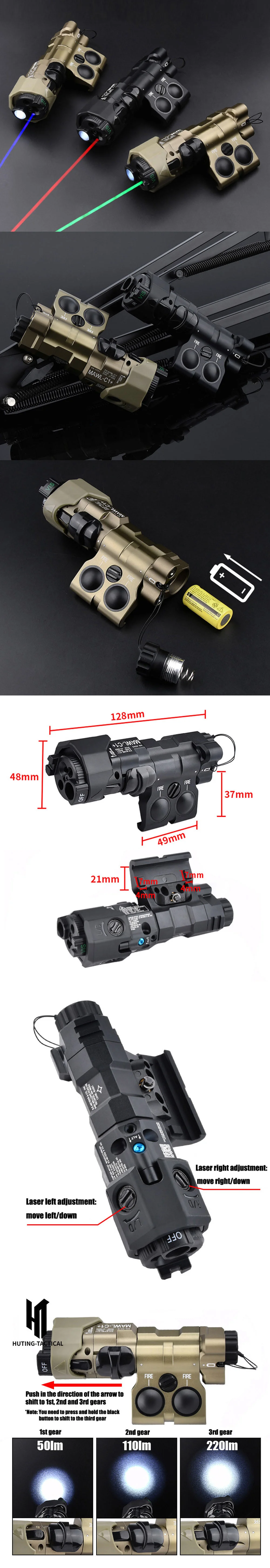 Tactical LED Flashlight with Laser