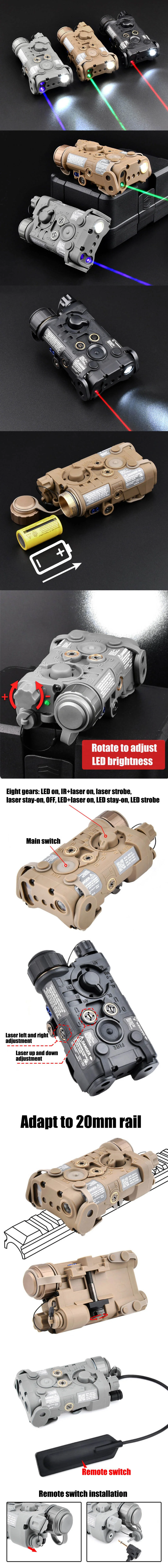 Tactical Flashlight with Laser and IR