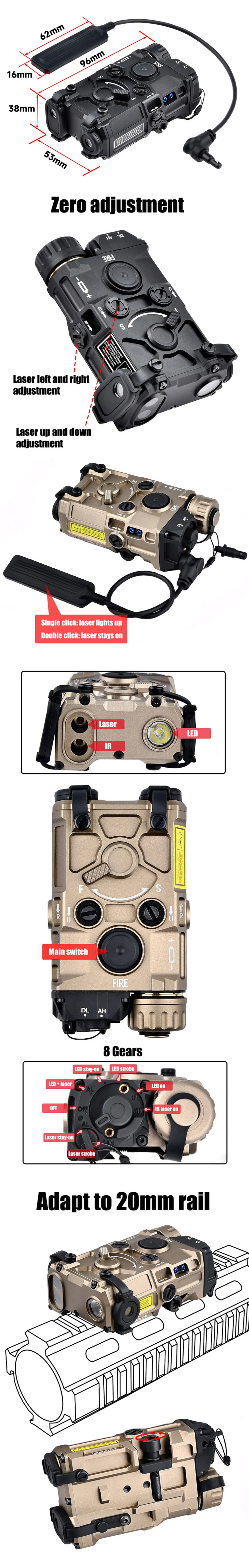 Flashlight with Laser and IR