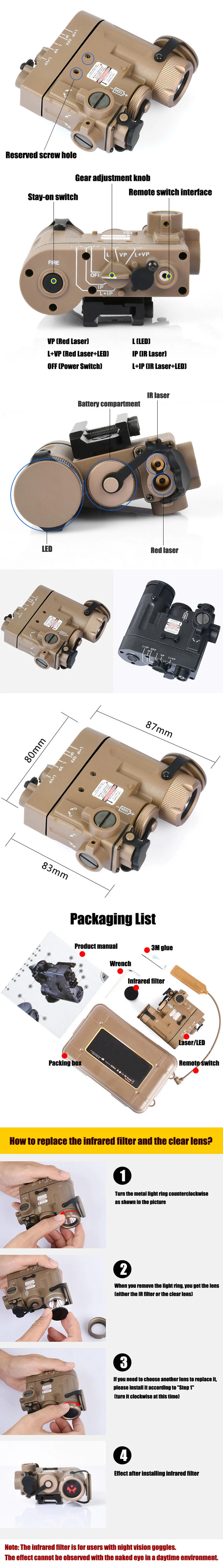 Tactical Laser Sight with LED