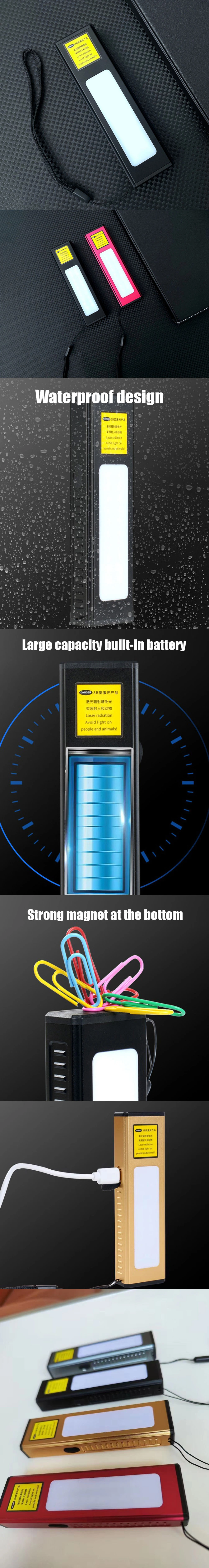 Rectangular LED Flashlight with Laser