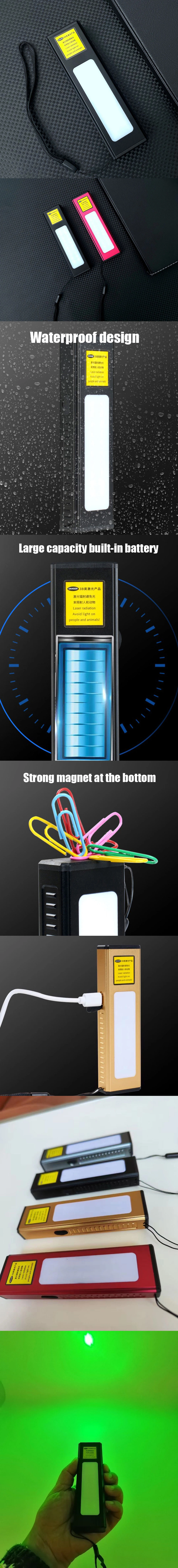 Green Laser Flashlight 520nm with LED