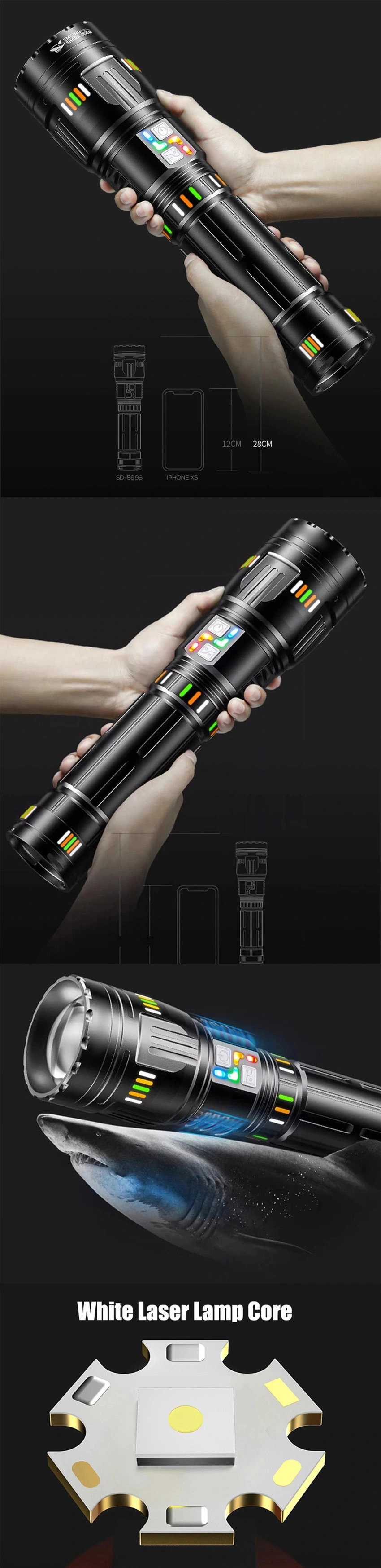 White Laser Flashlight for Outdoors