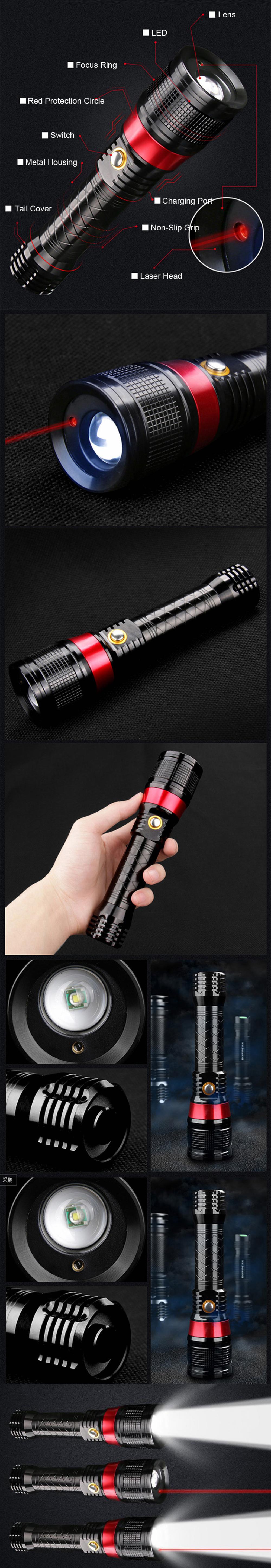 LED Flashlight with Laser